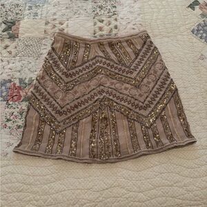 Anthropologie Embellished Dust Pink Skirt